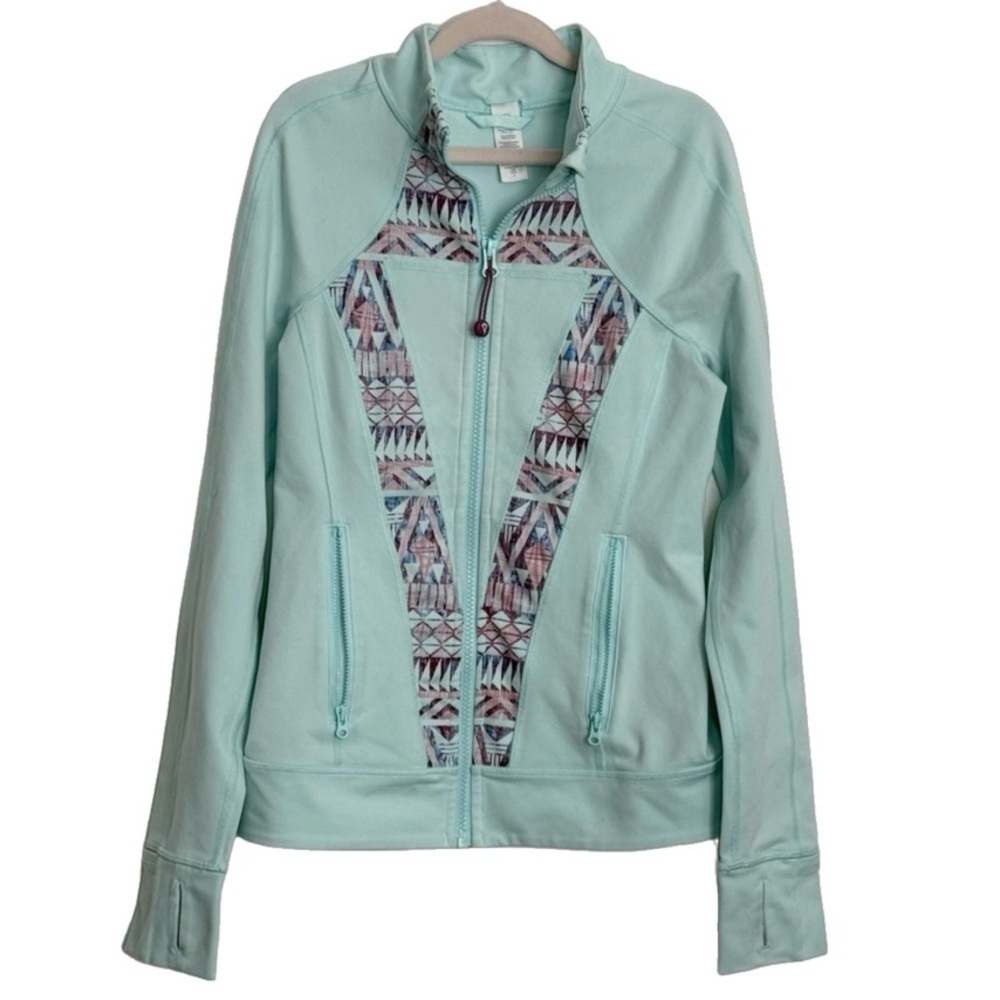 Ivivva by Lululemon Girls Aquamarine Perfect Your Practice Front Zip Jacket 12